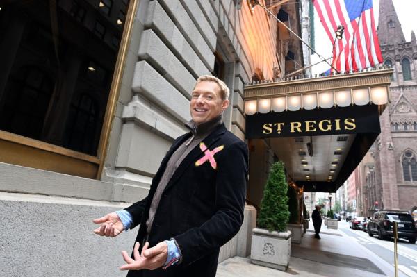 Eever Norman in front of St. Regis Hotel.